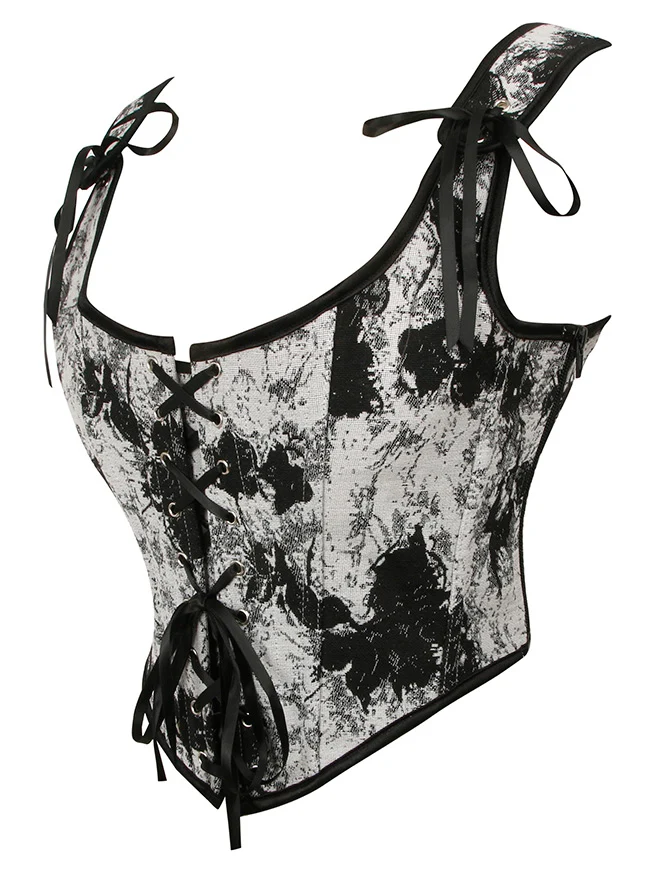 Charmian Damen Renaissance Blumenmuster Überbrustkorsett Top Bustier Mieder mit Reißverschluss