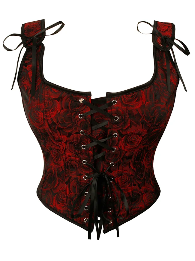 Charmian Damen Renaissance Blumenmuster Überbrustkorsett Top Bustier Mieder mit Reißverschluss