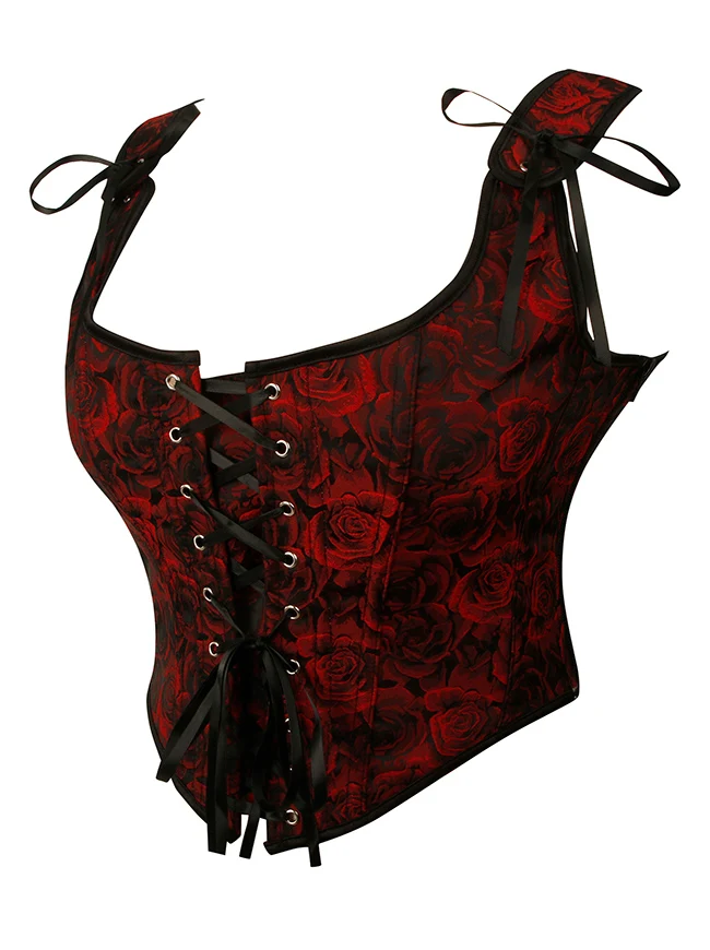 Charmian Damen Renaissance Blumenmuster Überbrustkorsett Top Bustier Mieder mit Reißverschluss