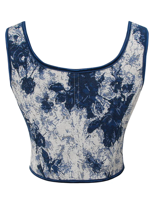Charmian Damen Renaissance Blumenmuster Überbrustkorsett Top Bustier Mieder mit Reißverschluss