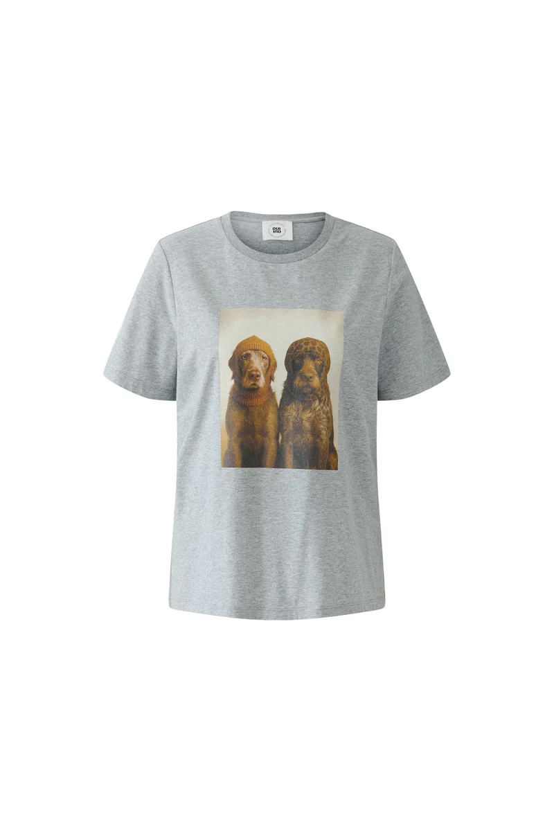 T-shirt à imprimé chiens à tuques