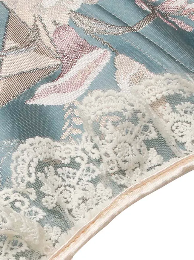 Viktorianisches Vintage Blumenträger Spitzen Rüschen Überbrustkorsett Bustier