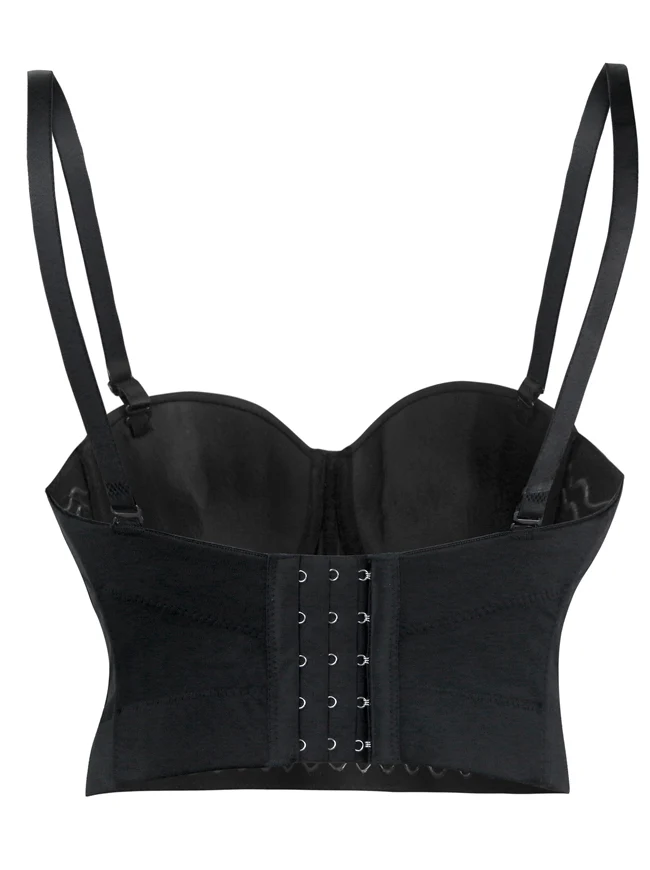 Frauen Strass Push-Up BH mit Schmucksteinen besetzt Clubwear Party Bustier Crop Top