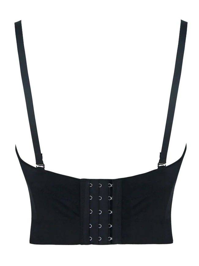 Frauen Strass Push-Up BH mit Schmucksteinen besetzt Clubwear Party Bustier Crop Top