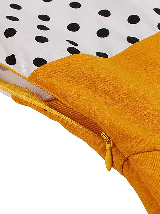 Killreal Damen Cocktailkleid im Vintage-Stil der 1950er Jahre, Retro, gepunktet, hohe Taille