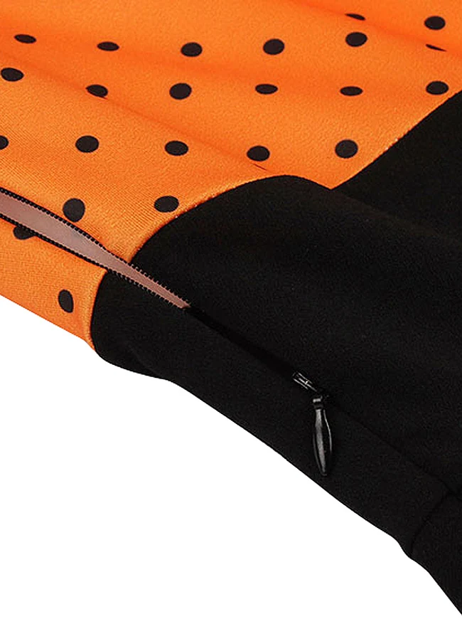 Killreal Damen Cocktailkleid im Vintage-Stil der 1950er Jahre, Retro, gepunktet, hohe Taille
