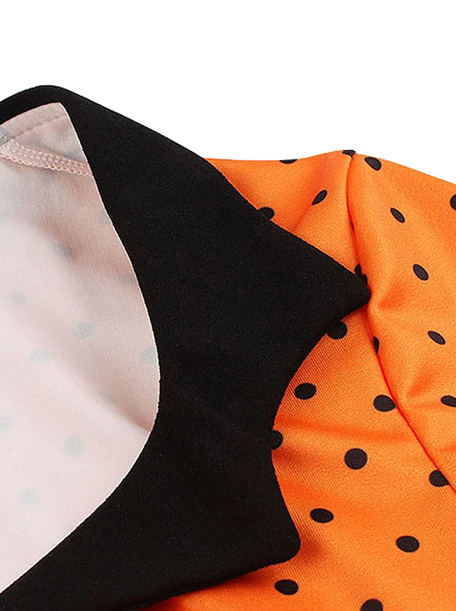 Killreal Damen Cocktailkleid im Vintage-Stil der 1950er Jahre, Retro, gepunktet, hohe Taille