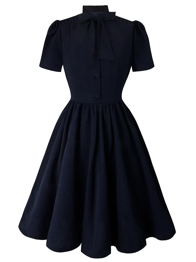 1950er Jahre Vintage Business Casual Büroarbeit A-Linien Kleid