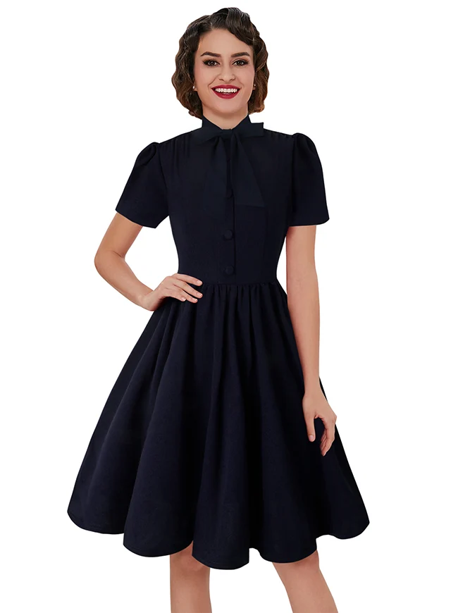 1950er Jahre Vintage Business Casual Büroarbeit A-Linien Kleid