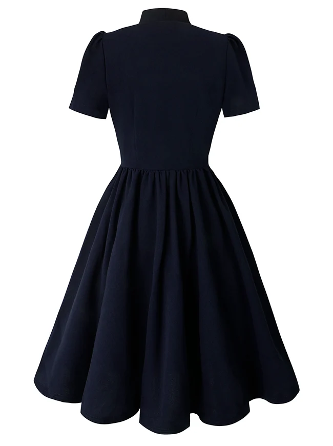 1950er Jahre Vintage Business Casual Büroarbeit A-Linien Kleid