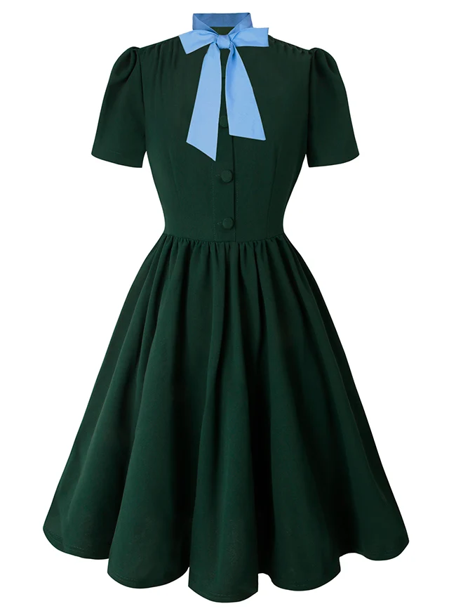 1950er Jahre Vintage Business Casual Büroarbeit A-Linien Kleid