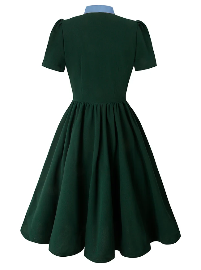 1950er Jahre Vintage Business Casual Büroarbeit A-Linien Kleid