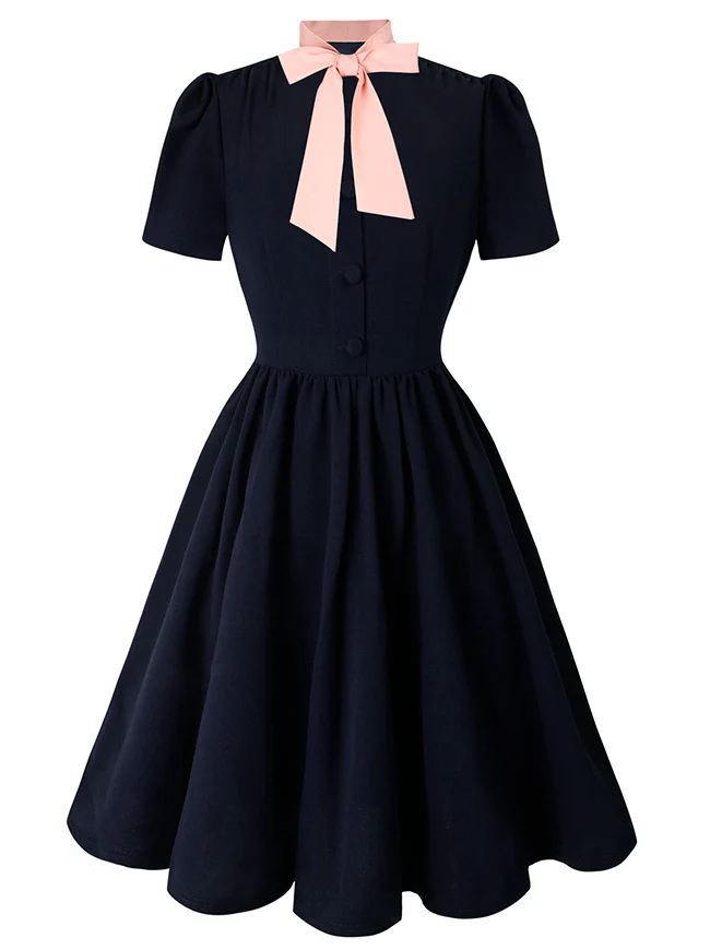 1950er Jahre Vintage Business Casual Büroarbeit A-Linien Kleid