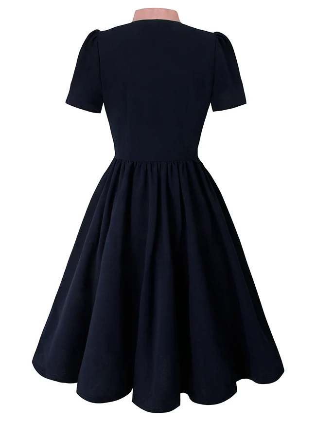 1950er Jahre Vintage Business Casual Büroarbeit A-Linien Kleid