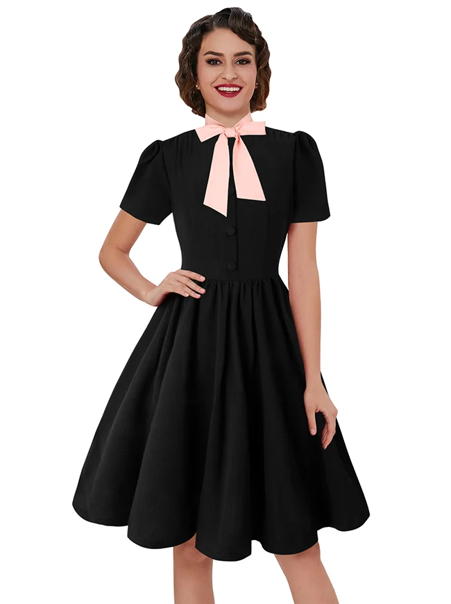 1950er Jahre Vintage Business Casual Büroarbeit A-Linien Kleid