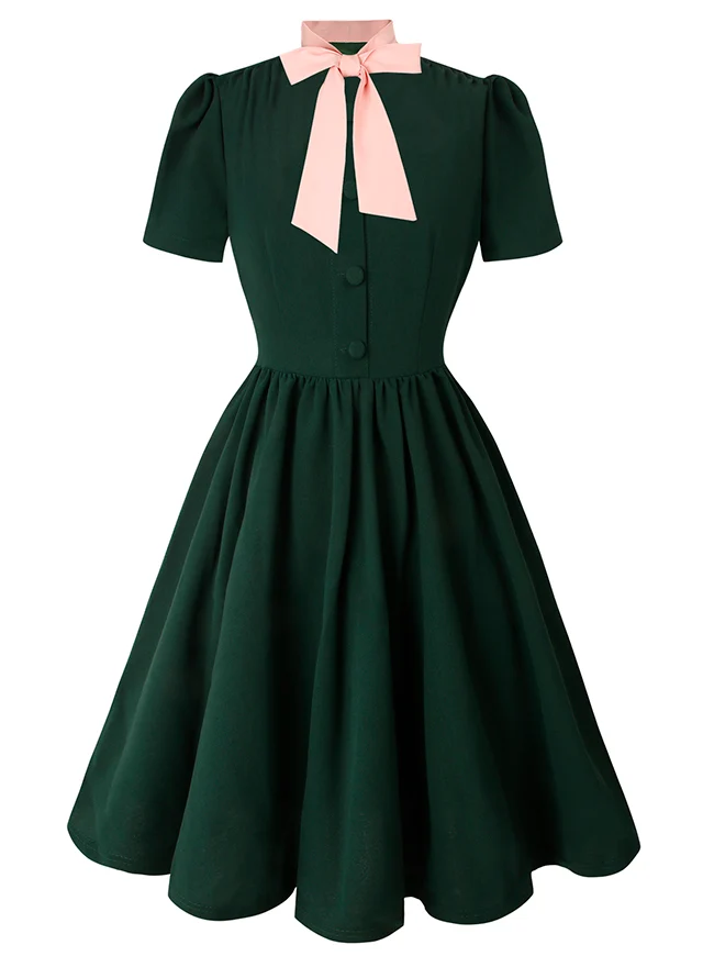 1950er Jahre Vintage Business Casual Büroarbeit A-Linien Kleid