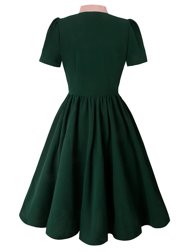 1950er Jahre Vintage Business Casual Büroarbeit A-Linien Kleid
