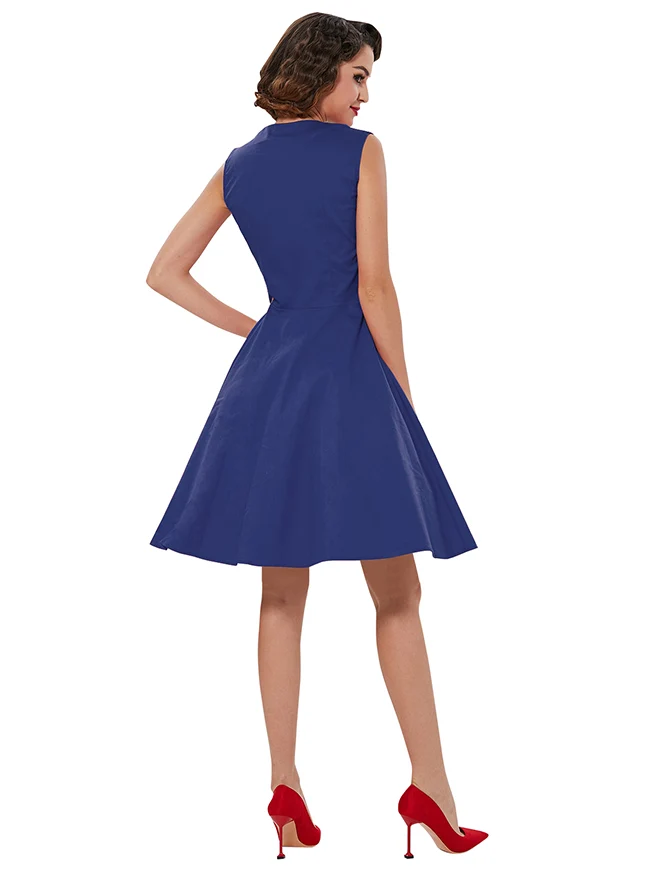 1950er Jahre Stil Retro Vintage Rockabilly Kleid mit kariertem Patchwork