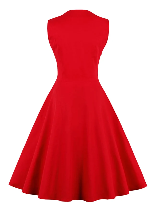 1950er Jahre Stil Retro Vintage Rockabilly Kleid mit kariertem Patchwork