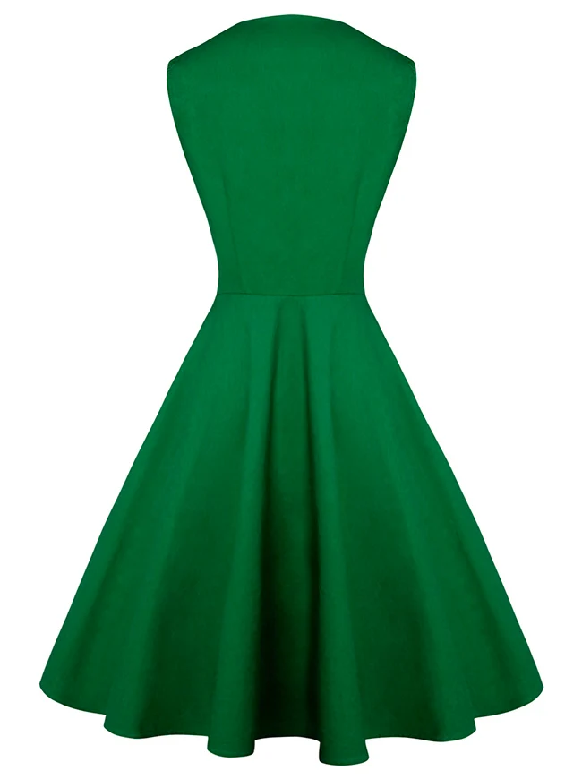 1950er Jahre Stil Retro Vintage Rockabilly Kleid mit kariertem Patchwork