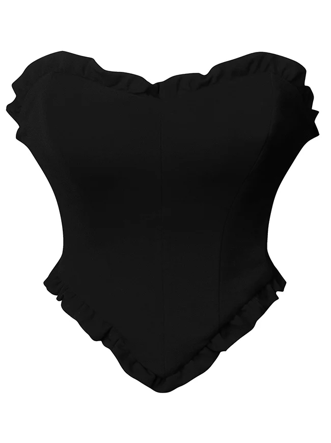 Modisches trägerloses Bustier-Top in Herzform mit offenem Rücken und Schnürung