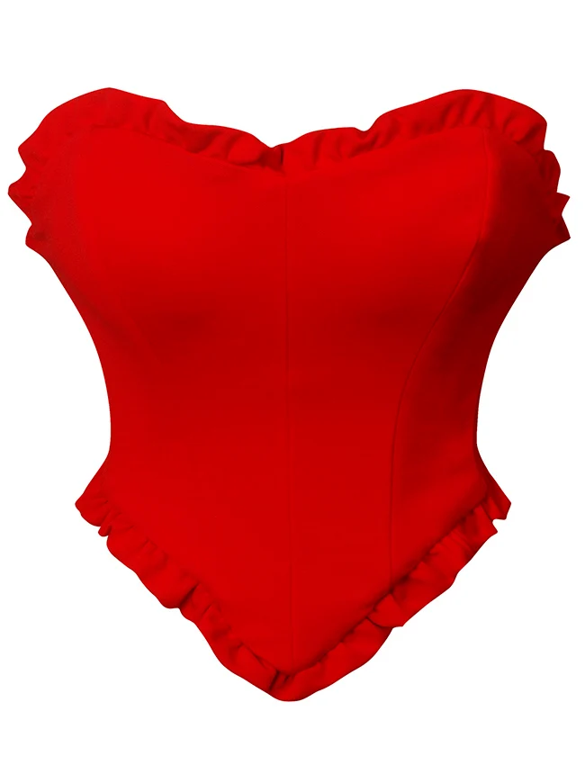Modisches trägerloses Bustier-Top in Herzform mit offenem Rücken und Schnürung