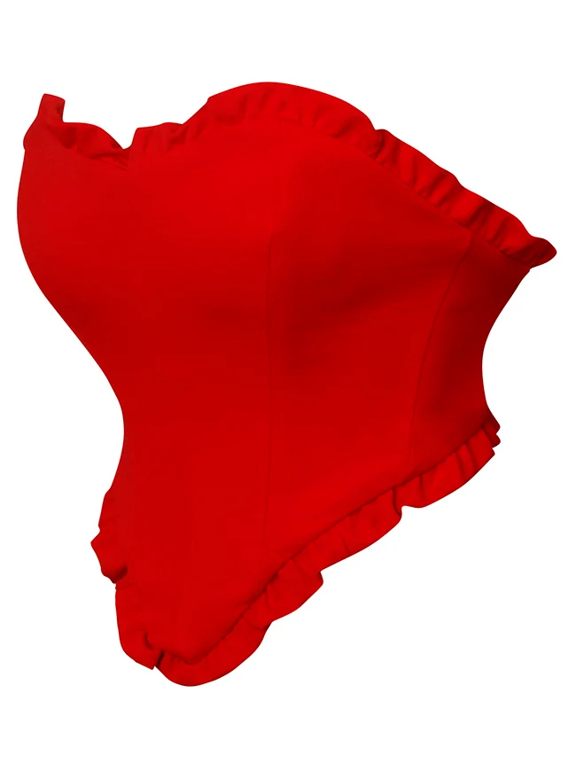 Modisches trägerloses Bustier-Top in Herzform mit offenem Rücken und Schnürung