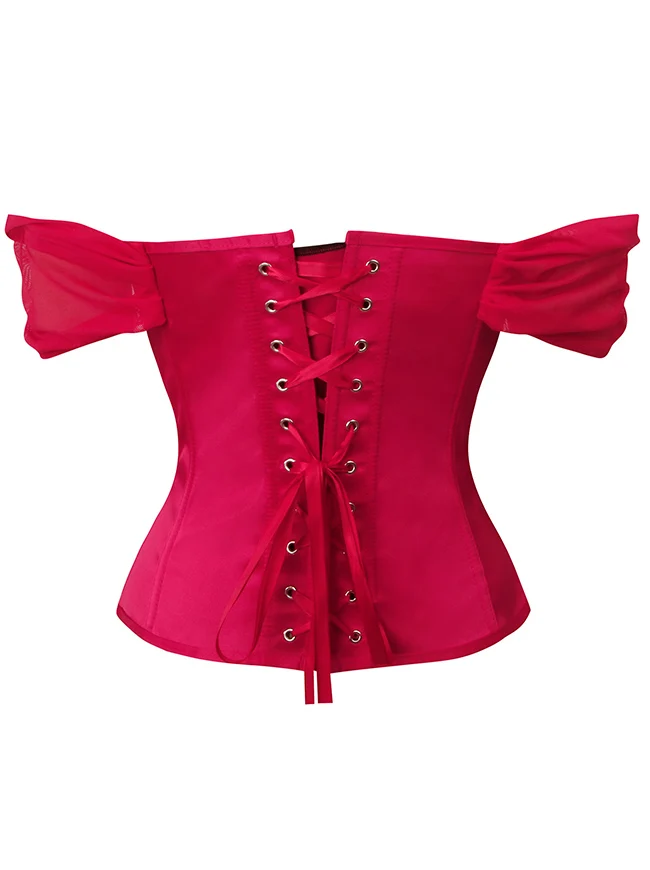 Elegantes schulterfreies Sweetheart-Overbust-Korsett-Bustier-Top