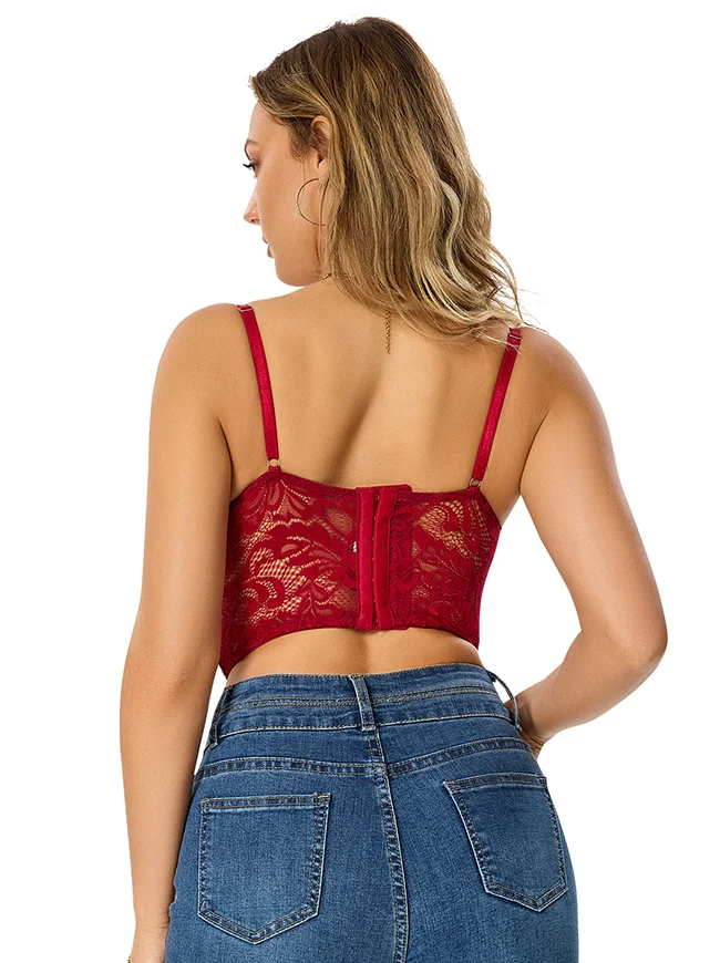 Korsett-Bustier-Top aus PU-Leder – Sexy Push-Up-Gothic-Punk-Clubwear