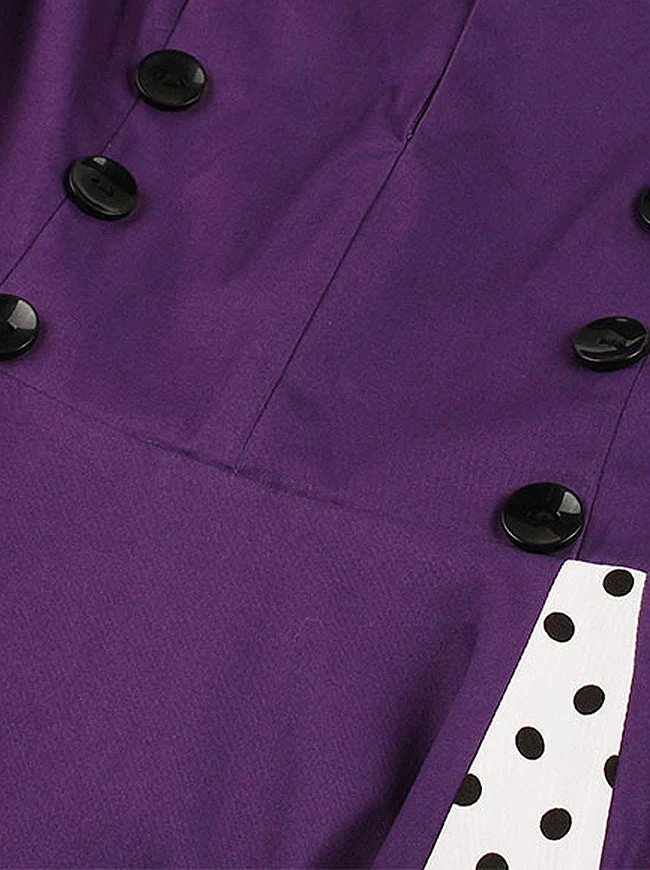 Ärmelloses A-Linien-Cocktailparty-Freizeitkleid im Vintage-Tupfen-Druck