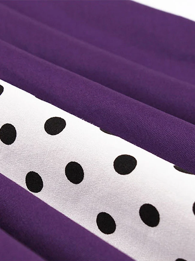 Ärmelloses A-Linien-Cocktailparty-Freizeitkleid im Vintage-Tupfen-Druck