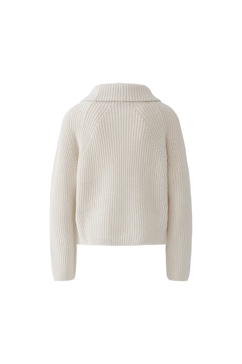 Pull côtelé à fermeture éclair