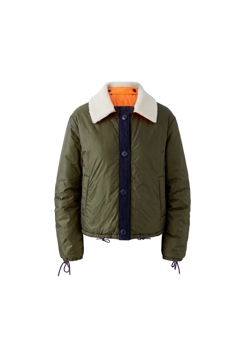Manteau matelassé réversible à col mouton