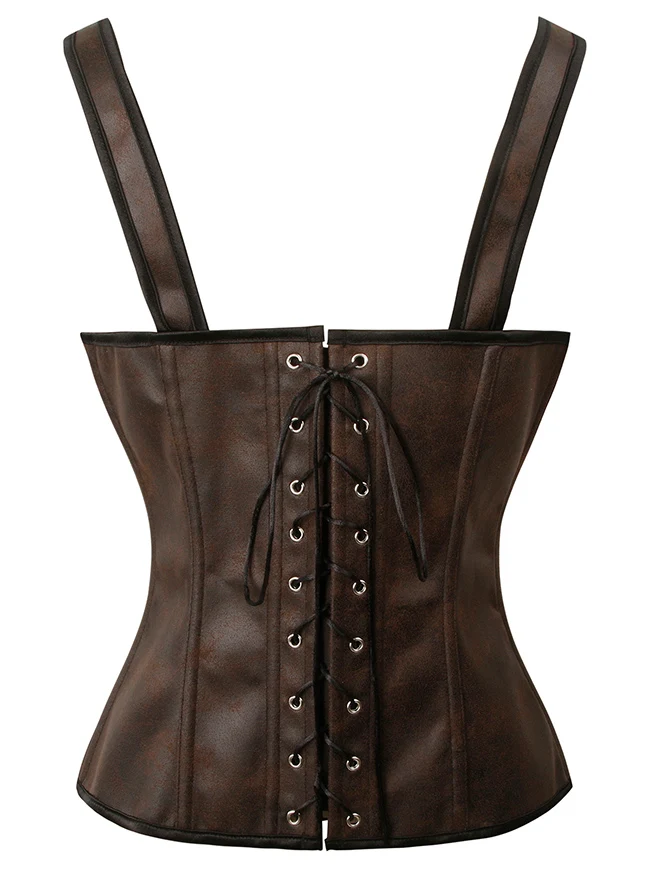 Renaissance Vintage Schnür-Piraten-Überbrustkorsett-Bustier mit Reißverschluss