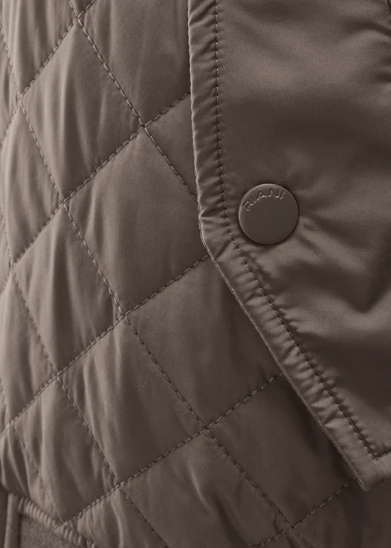 Manteau matelassé court à col duveteux