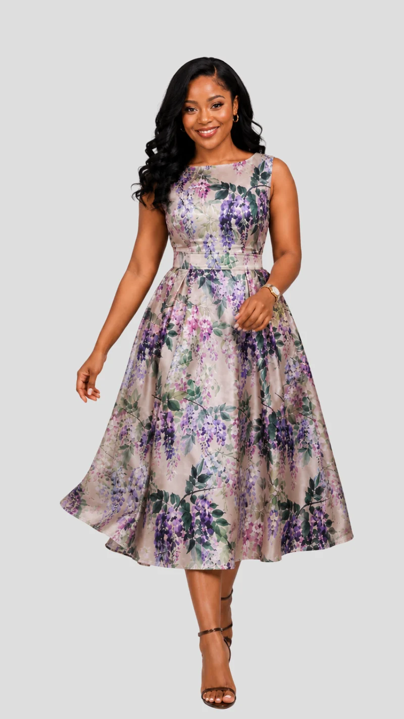 The Fashion Frenzy Floral Midi Dress - Cream