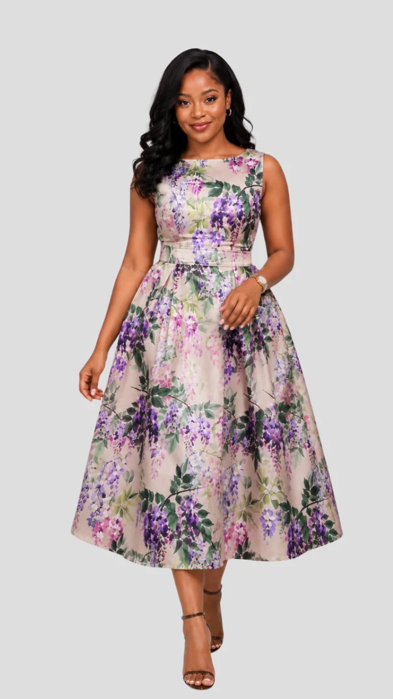 The Fashion Frenzy Floral Midi Dress - Cream