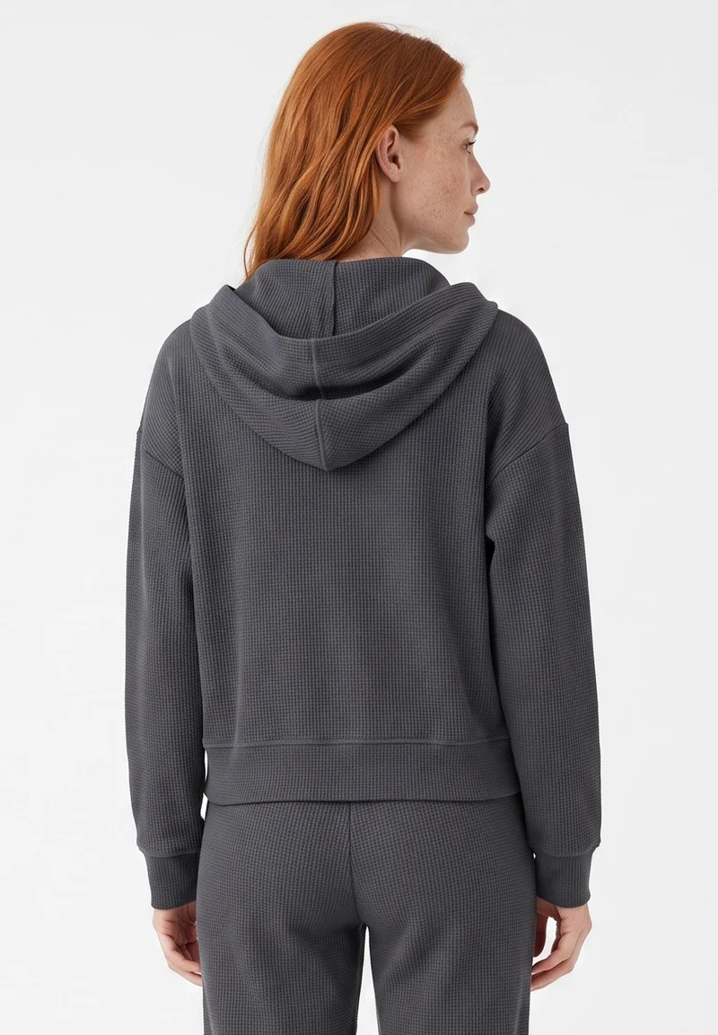 JENNIFER | Waffel-Hoodiejacke aus Bio-Baumwolle & recyceltem Polyester
