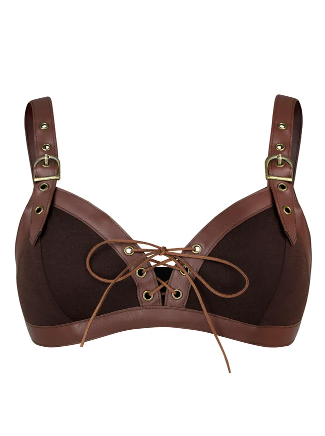 Steampunk Retro Gothic Triangle Cup BH Clubwear Party Crop Top