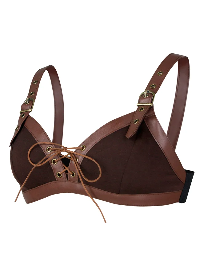 Steampunk Retro Gothic Triangle Cup BH Clubwear Party Crop Top