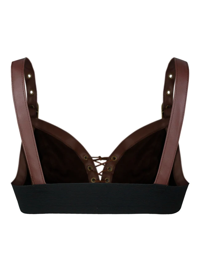 Steampunk Retro Gothic Triangle Cup BH Clubwear Party Crop Top