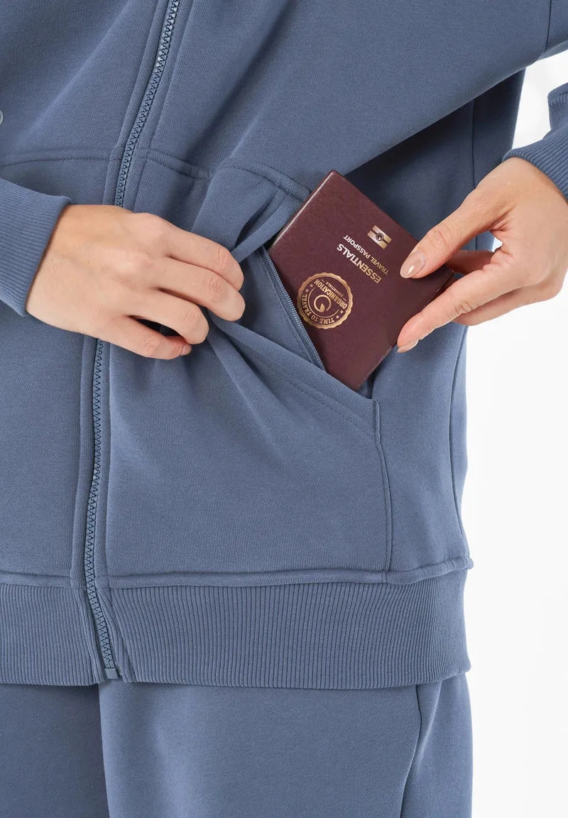JENNA | Essentials Travel Unisex Full Zip-Hoodie aus Bio-Baumwolle und recyceltem Polyester