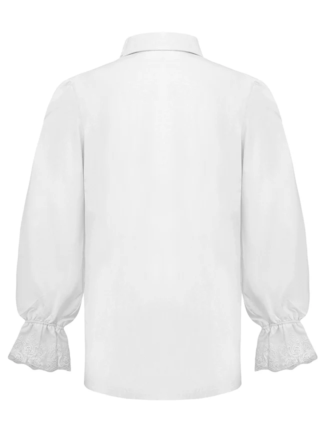 Charmian Herren Vintage Rüschen Langarm Piratenhemd Vampir Kostüm Top