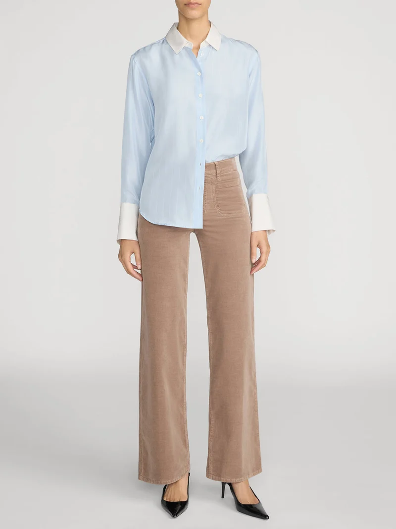 Le slim palazzo modernist en corduroy