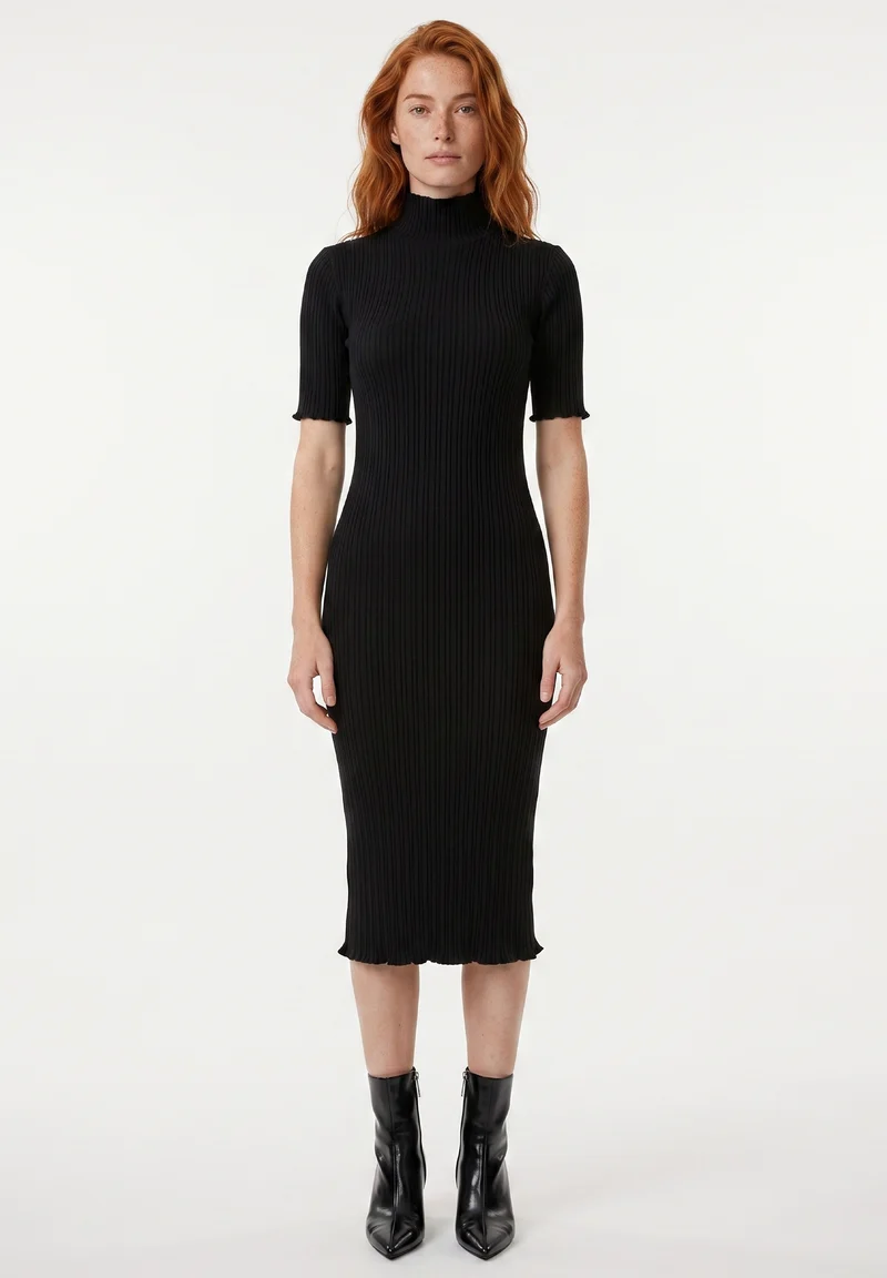Kleid aus Bio-Baumwolle im Rippstrick