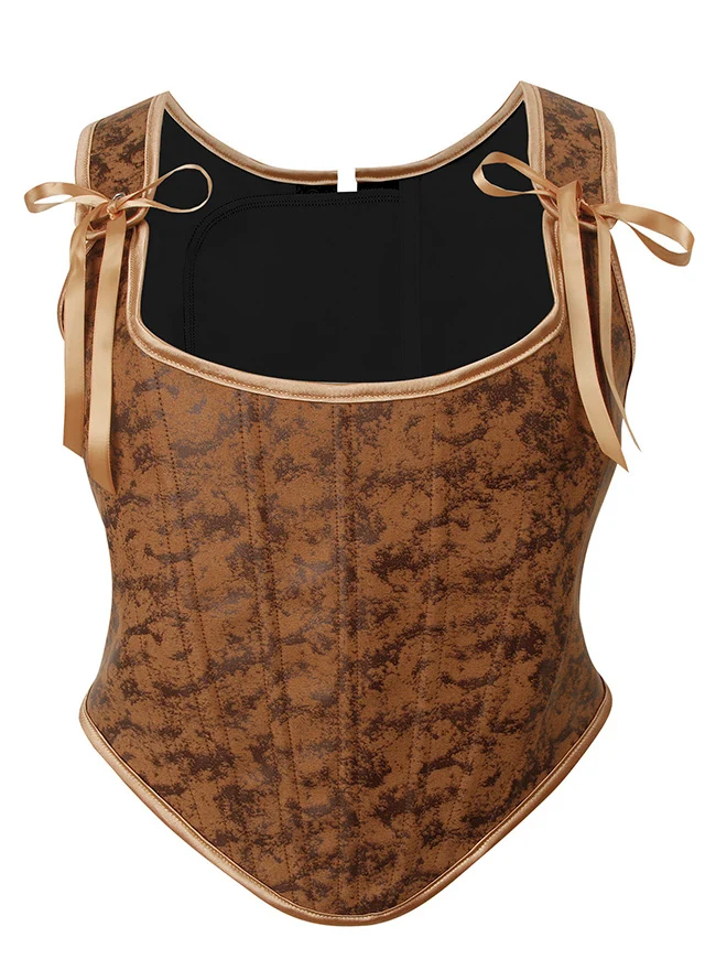 Renaissance U-Boot-Ausschnitt Überbrustkorsett mit Stäbchen, figurformendes Bustier