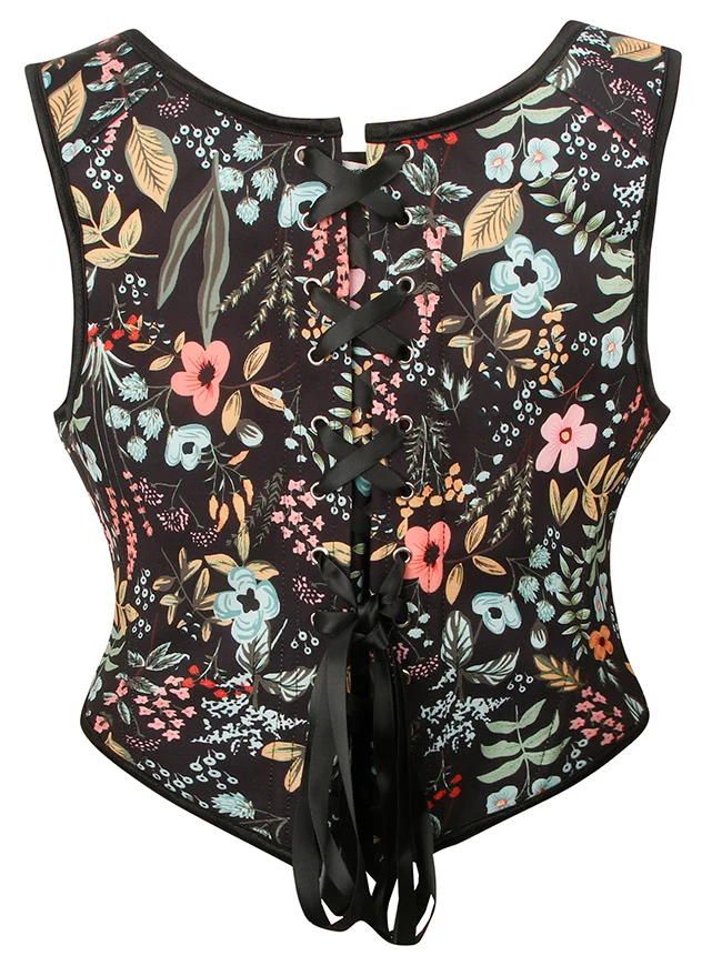 Renaissance U-Boot-Ausschnitt Überbrustkorsett mit Stäbchen, figurformendes Bustier