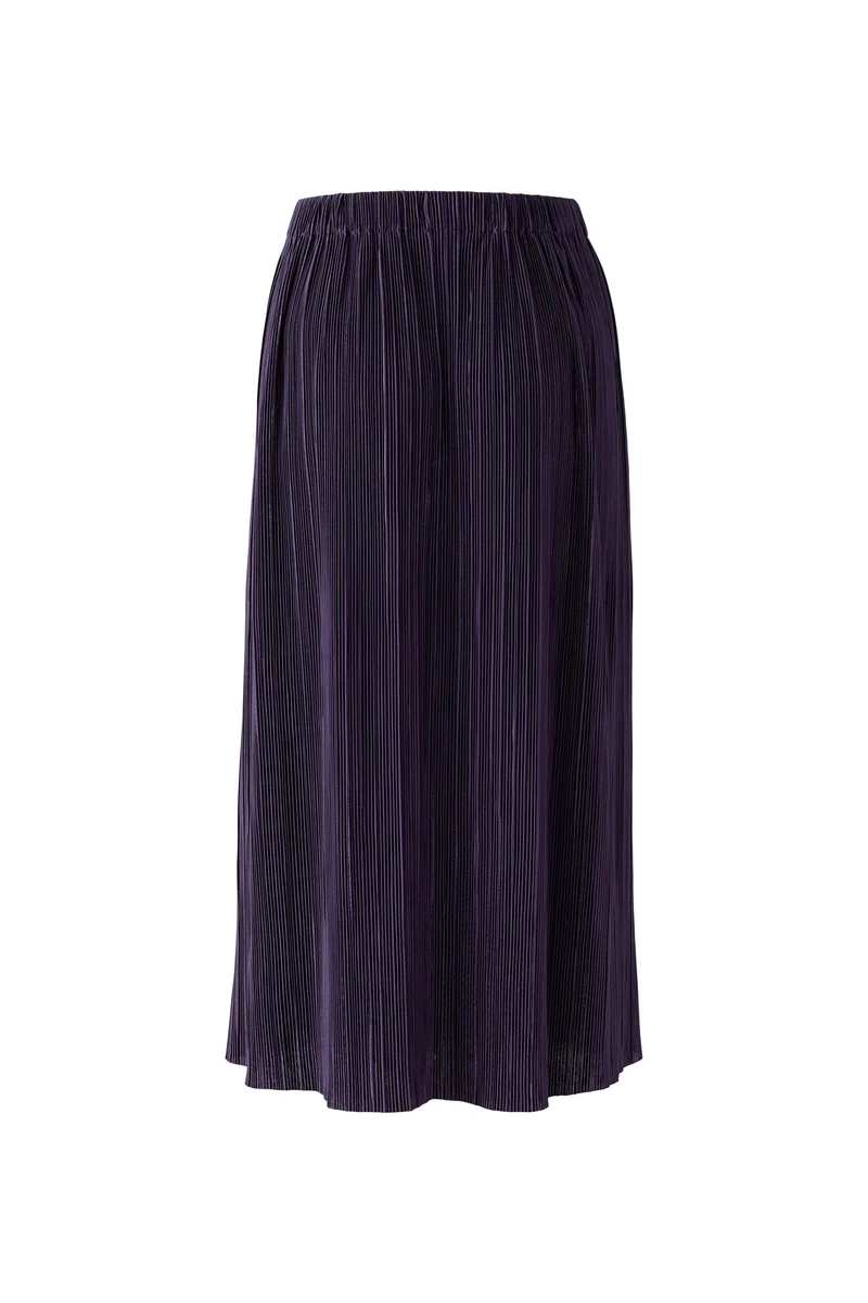Jupe midi plissée à taille élastique - violet
