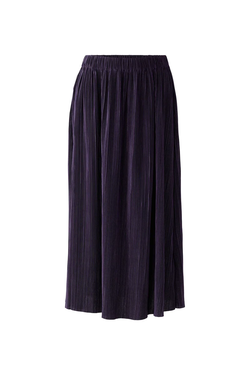 Jupe midi plissée à taille élastique - violet