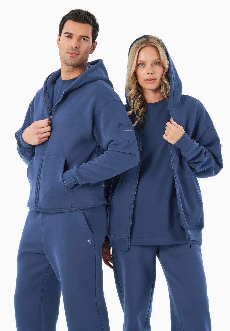 JENNA | Essentials Travel Unisex Full Zip-Hoodie aus Bio-Baumwolle und recyceltem Polyester